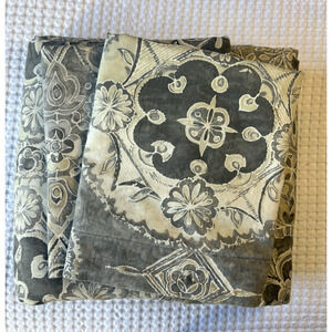 Pottery Barn Jacquelyn Medallion King Duvet Cover 2 King Shams Gray 3 Pc